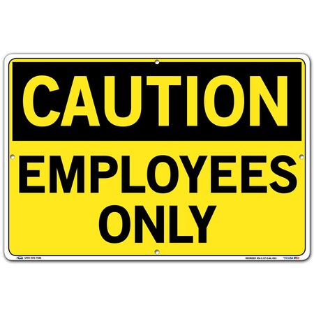 Vestil Aluminum Sign, 12-1/2" H, 18-1/2" W, Aluminum, Rectangle, English, SI-C-57-D-AL-063 SI-C-57-D-AL-063